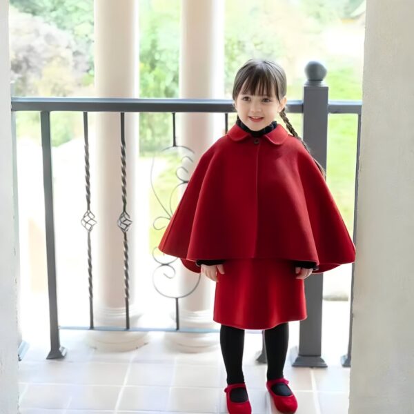 redvelvet_1_8019a0ec-0f14-470c-99f9-e2ec19f90df0.jpg Red Little Girls' Holiday Dress & Poncho Set
