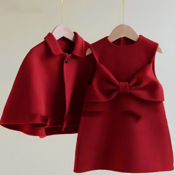 redvelvet_2_12a4d99a-1d3b-4de6-894f-7b4920ccb810.jpg Red Little Girls' Holiday Dress & Poncho Set
